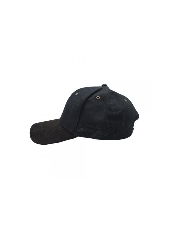 Suede Fashion Hat w/ Black Leather Look Panel