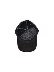 Suede Fashion Hat w/ Black Leather Look Panel