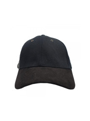 Suede Fashion Hat w/ Black Leather Look Panel