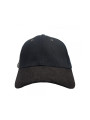 Suede Fashion Hat w/ Black Leather Look Panel