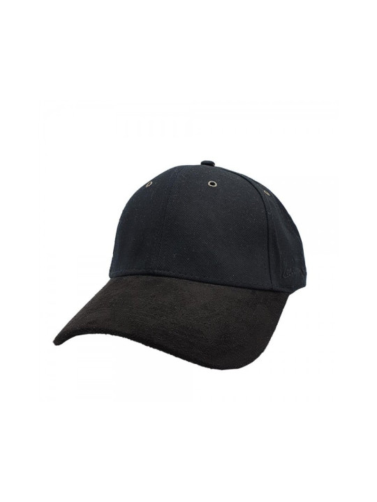 Suede Fashion Hat w/ Black Leather Look Panel