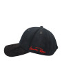 Suede Fashion Hat w/ Red Leather Look Panel