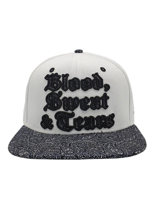 Blood, Sweat & Tears Paisley Snapback Hat - White