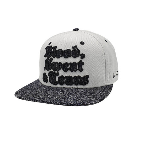 Blood, Sweat & Tears Paisley Snapback Hat - White