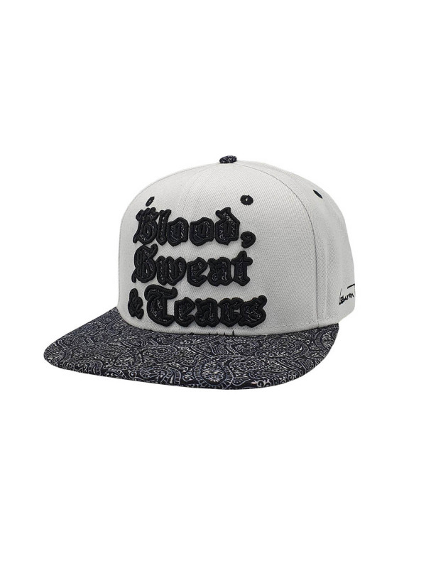 Blood, Sweat & Tears Paisley Snapback Hat - White