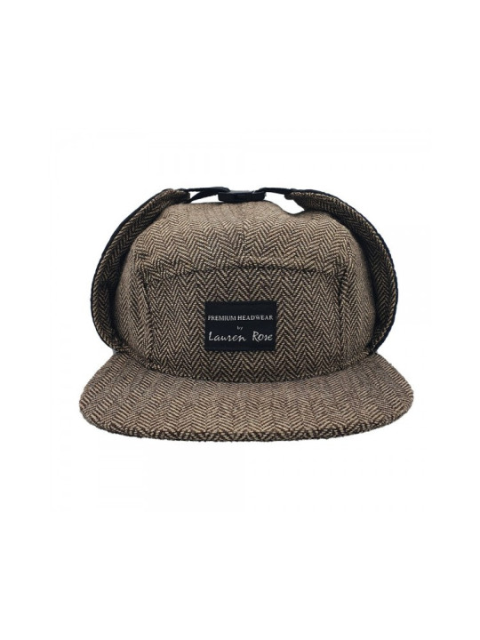 5-Panel Dog-ears Fitted Hat - Brown