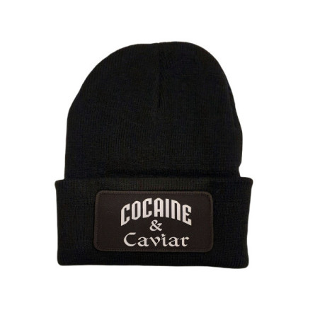 Cuffed Beanie - Cocaine & Caviar Patch - Black