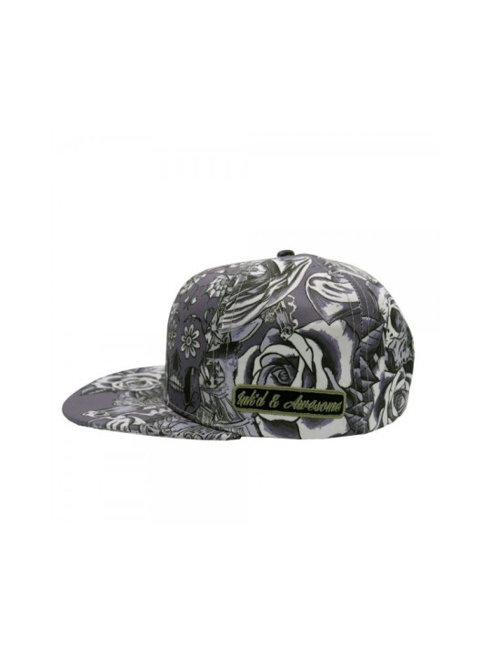 Inked & Awesome Tattoo Allover Print grey Hat