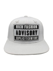 Rich Fashion Advisory Snapback Hat - Wit