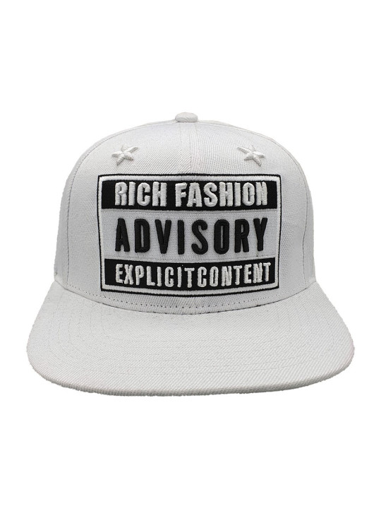 Rich Fashion Advisory Snapback Hat - Wit