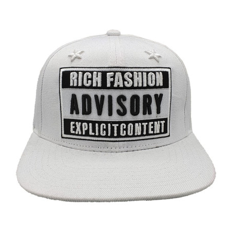 Rich Fashion Advisory Snapback Hat - Wit