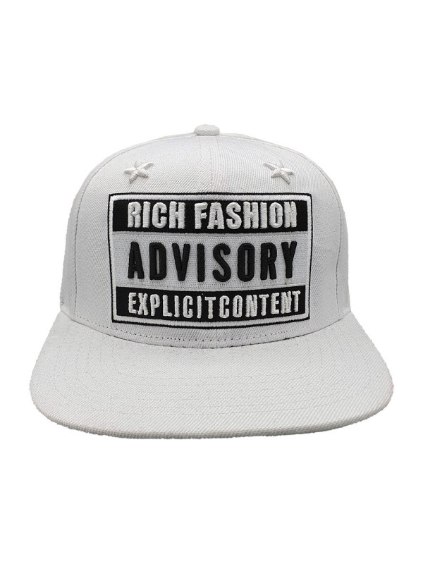 Rich Fashion Advisory Snapback Hat - Wit
