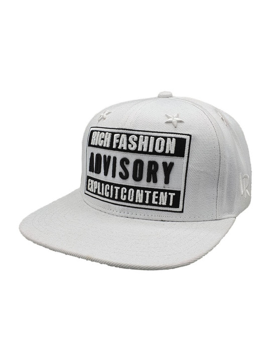 Rich Fashion Advisory Snapback Hat - Wit