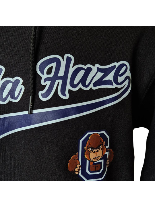 Hoodie w/ Hidden Pocket - Gorilla Haze - Black