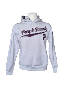 Hoodie w/ Hidden Pocket - Purple Punch - White