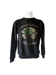 Drop Seeds Not Bombs 420 Crewneck Sweater - Black
