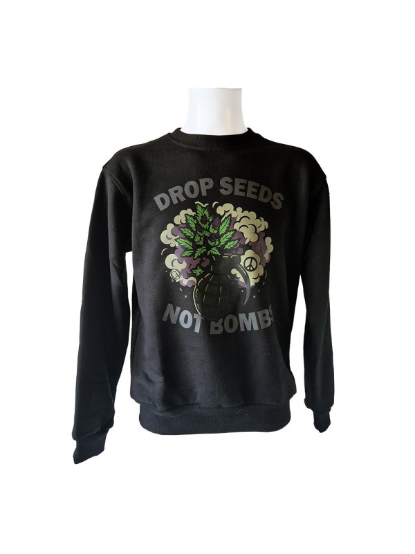 Drop Seeds Not Bombs 420 Crewneck Sweater - Black