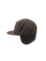 7-panel Short Dog-ears Fitted Cap Brown
