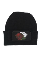Cuffed Beanie - Full House Roses - Black