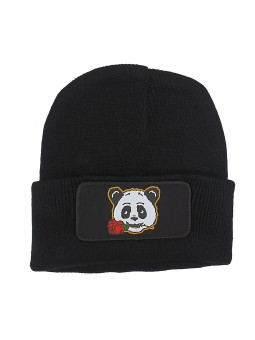 Cuffed Beanie - Invincible Panda - Black