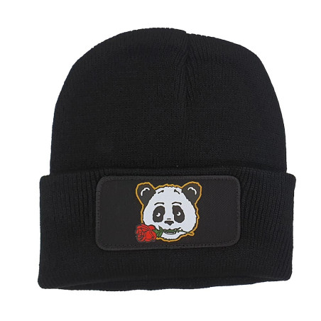 Cuffed Beanie - Invincible Panda - Black