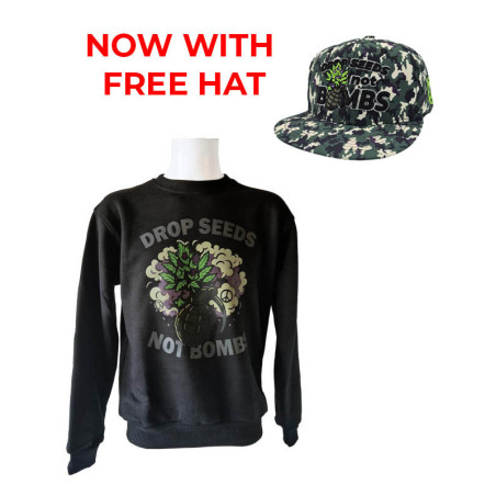 Drop Seeds Not Bombs 420 Crewneck Sweater - Black