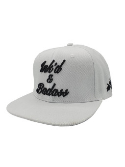 Inked & Badass Tattoo Snapback White