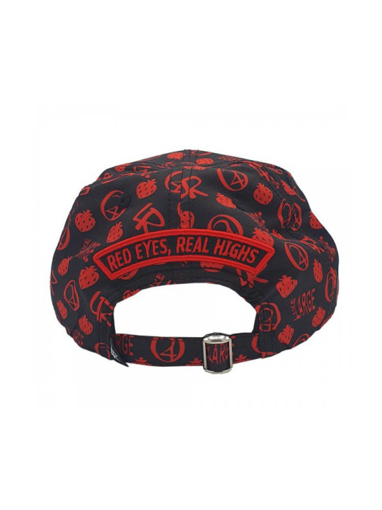 Strawberry Haze Allover Print Snapback Black