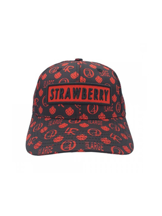 Strawberry Haze Allover Print Snapback Black