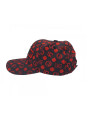Strawberry Haze Allover Print Snapback Black