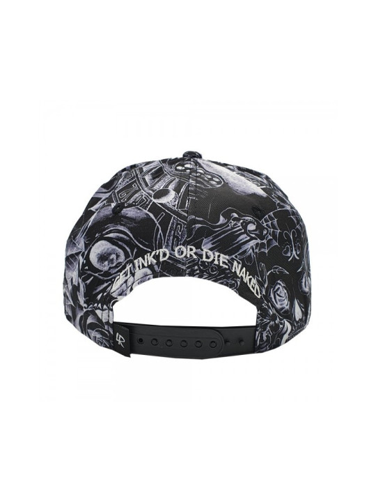 Inked & Badass Allover Black Rose Snapback Hat