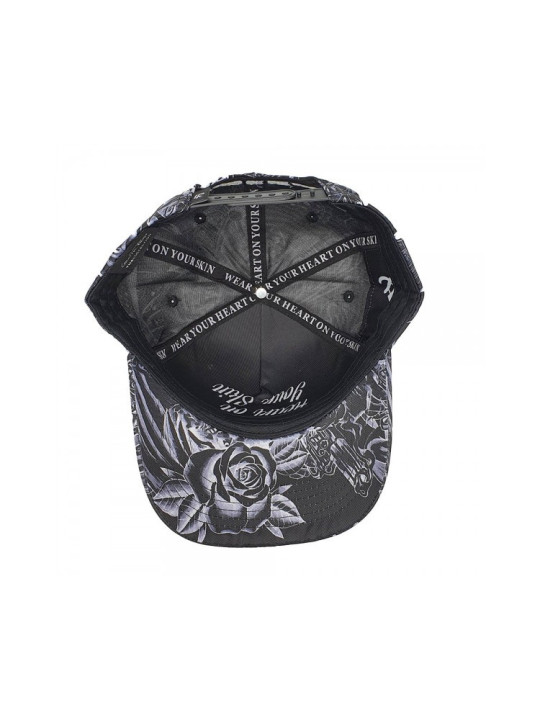 Inked & Badass Allover Black Rose Snapback Hat