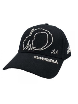 La Catrina Tattoo White Silhouette Snapback Hat