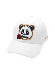 Witte Snapback met een Panda Logo aan de voorkant