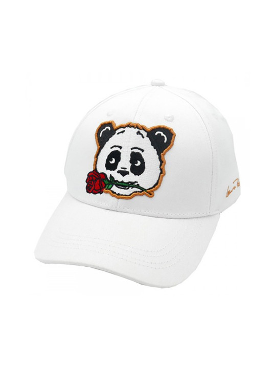 Witte Snapback met een Panda Logo aan de voorkant