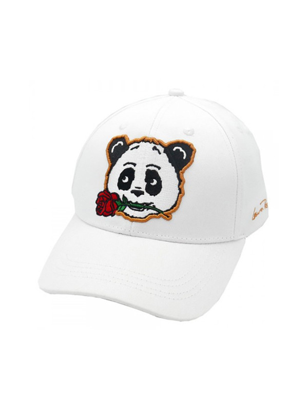 Witte Snapback met een Panda Logo aan de voorkant