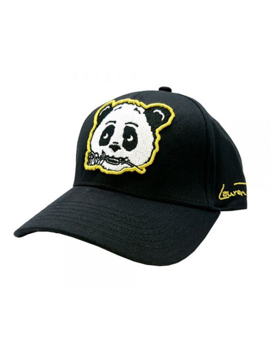Panda Rose Strapback Hat - Black