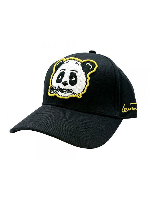 Panda Rose Strapback Hat - Black