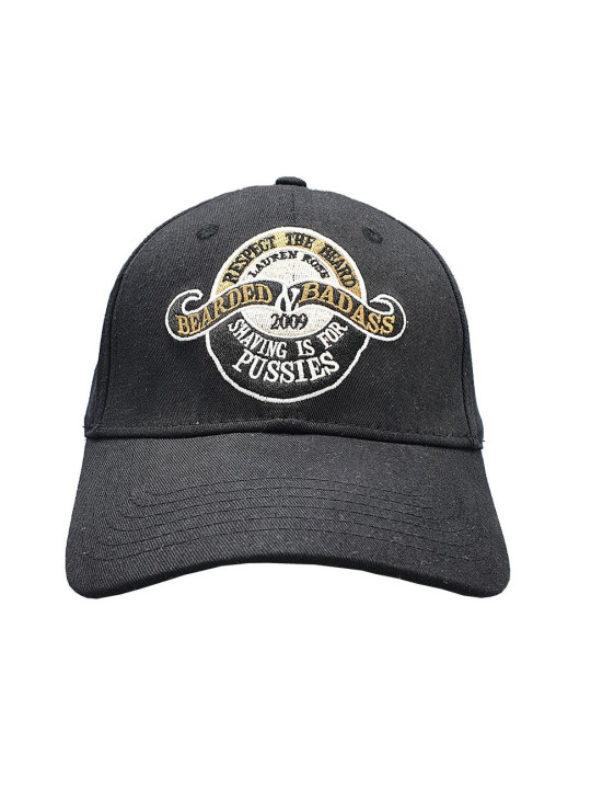 Bearded & Badass Strapback Hat - Black