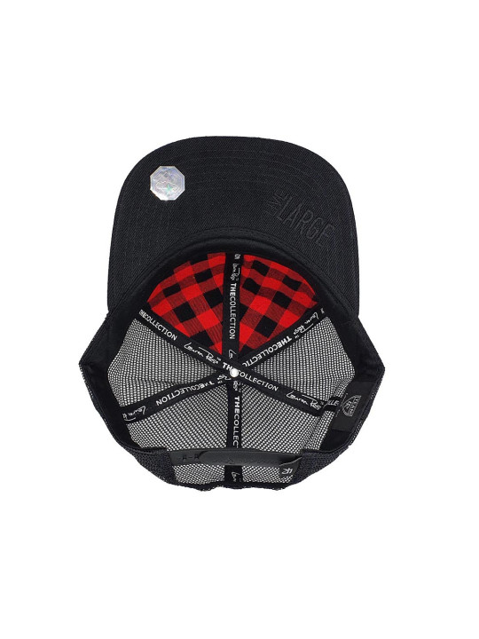 Plaid Red/Black Rose Trucker Snapback Hat