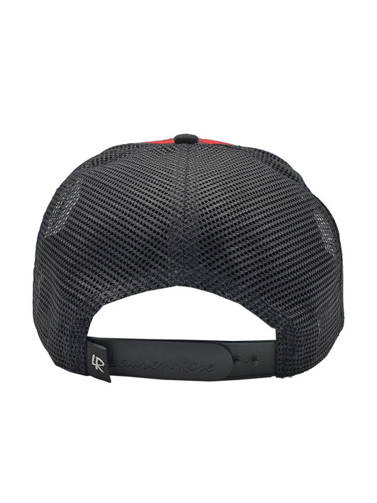 Plaid Red/Black Rose Trucker Snapback Hat