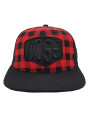 Plaid Red/Black Rose Trucker Snapback Hat