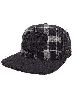 Plaid Black/White Trucker Snapback Hat