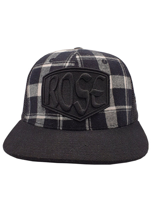Plaid Black/White Trucker Snapback Hat