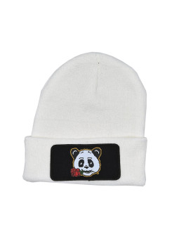 Cuffed Beanie - Invincible Rose Panda Patch - White