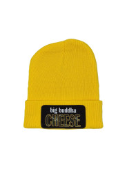 Cuffed Beanie - Big Buddha Cheese Patch - Yellow