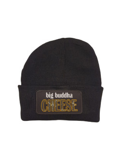 Cuffed Beanie - Big Buddha Cheese Patch - Black