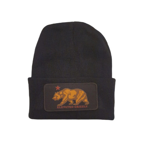 Cuffed Beanie - Elevated Grizzly Patch - Black