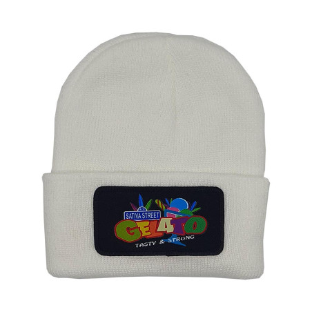 Cuffed Beanie - Gelato Patch - White