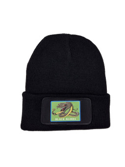 Cuffed Beanie - Black Mamba Patch - Black